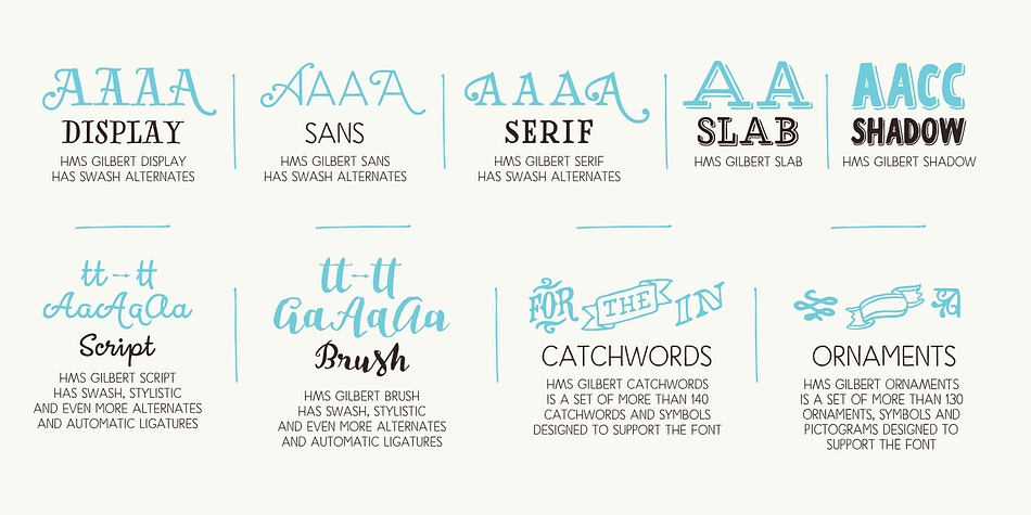 Highlighting the HMS Gilbert font family.