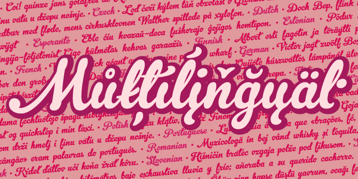 Alternate forms are grouped into stylistic sets to make it easy to change the mood of the text.