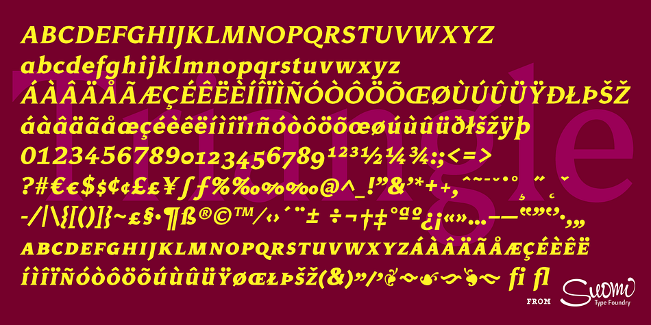 Highlighting the Triangle font family.