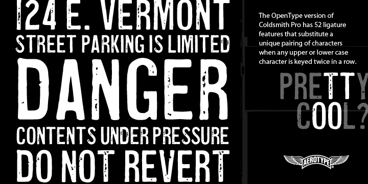 Highlighting the Coldsmith Pro font family.